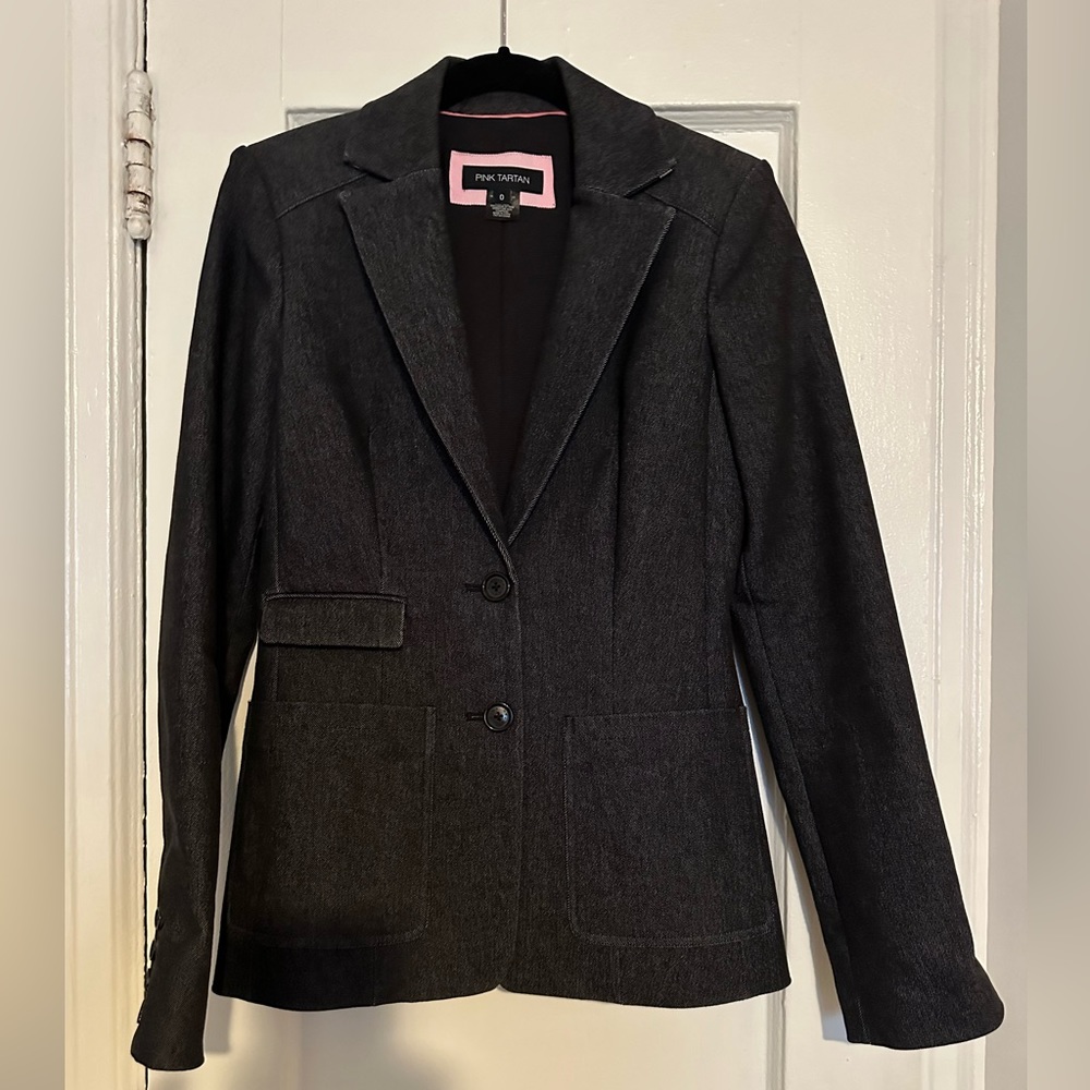 Gorgeous Fitted Stretch Denim Blazer by Pink Tartan